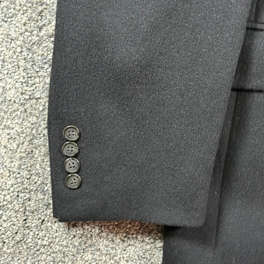 Bill Blass Mens 44L Black 100% Camel Hair Sport Coat Blazer B1002 Grand Luxe
